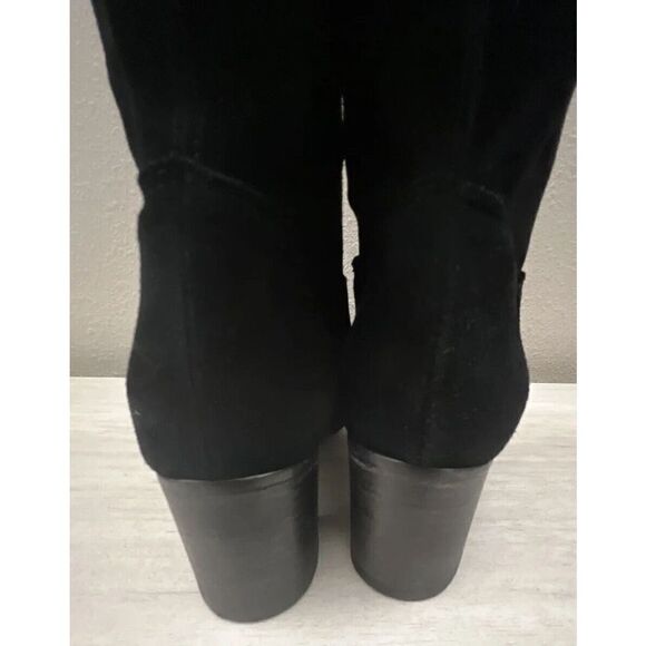 Lucky Brand Womens Sz 6M/36 Black Suede Pull On Knee High Boots $200 - Picture 6 of 8